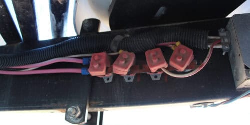 Electrical junction located on tongue of the trailer