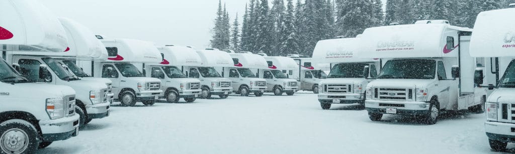 RVs in snow that have non-toxic RV antifreeze in them
