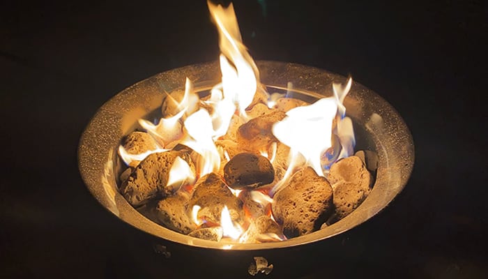 Highest flame setting on the Outland Firebowl 870 Premium Propane Firepit