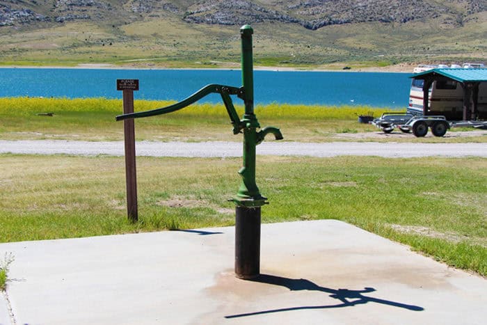 Water pump at Beaverhead campground by Clark Canyon Reservoir near Dillon Montana.