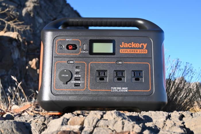Front view on a Jackery Explorer 1000 portable power station 