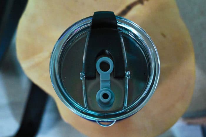 Plastic lid on the 64Hydro stainless steel tumbler