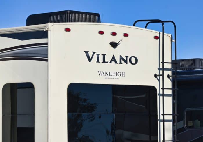 furrion vision s rv backup camera on the back of a vilano 5th-wheel