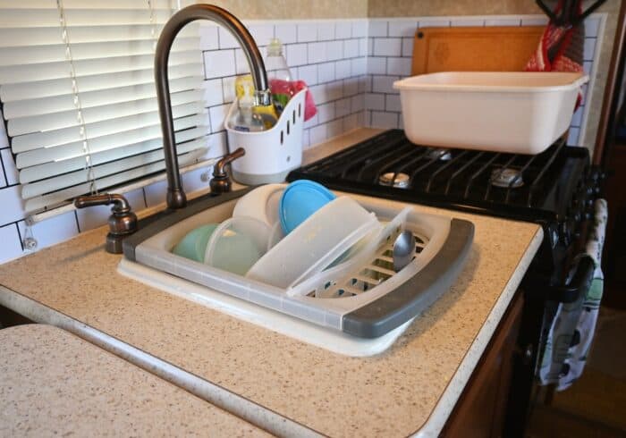 collapsible dish drying rack for rv kitchen use