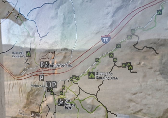 Map of Rabbit Valley Camping Area in Colorado