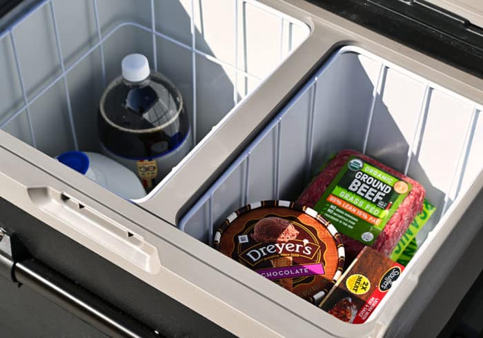 BougeRV portable fridge freezer inner compartments