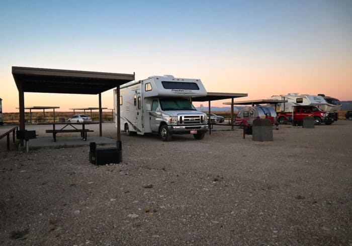 pull through campsite at the sunset reef campground near carlsbad caverns national park in new mexico