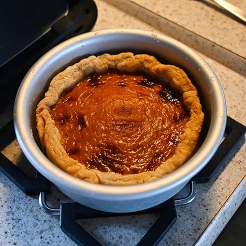 pumkin pie cooked in a small air fryer