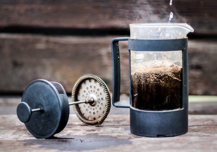French press coffee is easy to make while camping