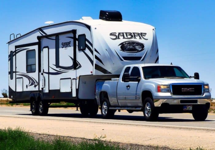 5th-wheel type of trailer for RV camping