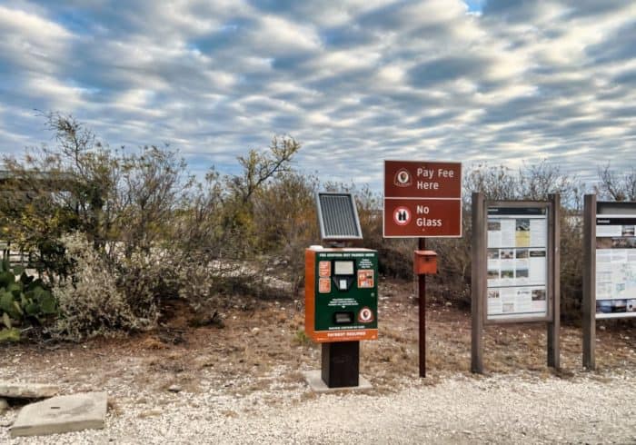 card pay station at governors landing campground near del rio texas on the amistad reservoir