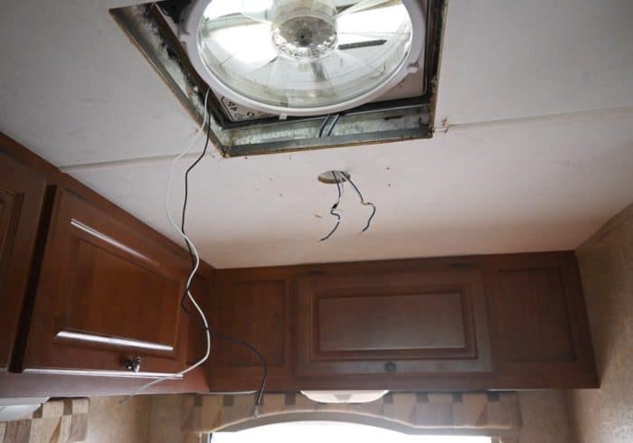 wires from the rv light and rv fan