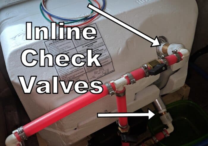 check valves on an RV hot water heater