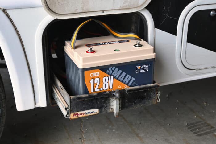 Power queen battery in RV battery compartment