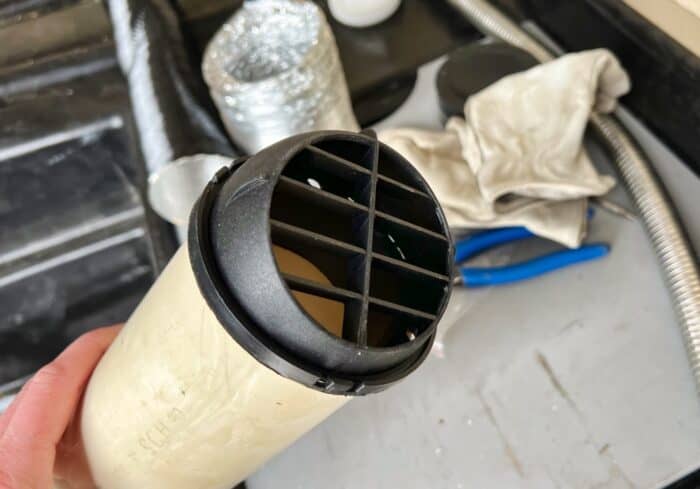 rv diesel heater vent on a pvc pipe