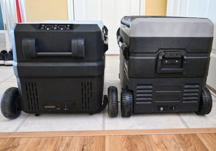 handle comparison between the setpower portable fridge and bougerv 12 volt refridgerator