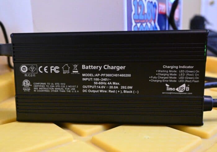 timeusb lithium battery charger specifications