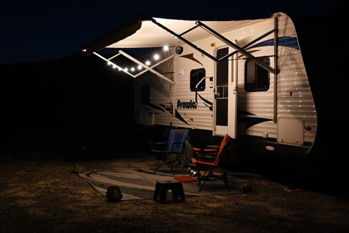 portable string lights for RV camping and travel