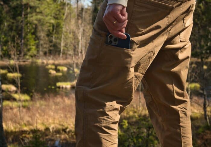 back drop in phone pocket on the kühl free radikl outdoor pants