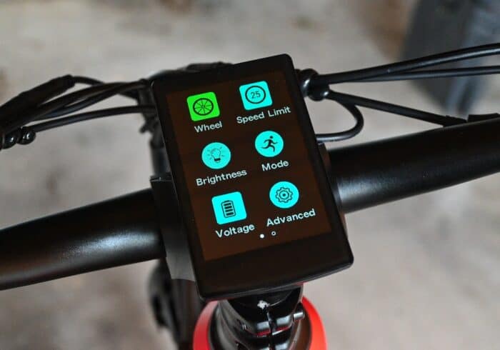 settings screen on the Rattan Pathfinder ST E-bike LDC display screen