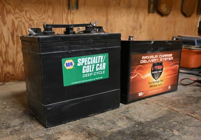 6 volt rv battery that can be equalized next to a 12 volt agm battery that cannot be equalzied 