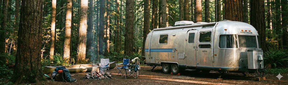 airstream camper in the wild