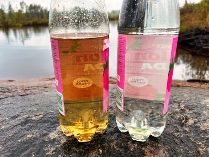 comparison between non filtered and filtered water