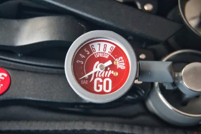Pressure gauge on the Flair Go.