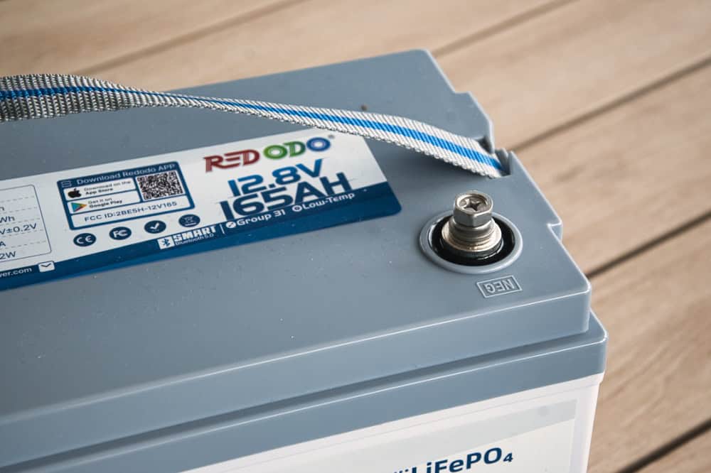 Negative terminal on the Redodo 165Ah smart lithium battery